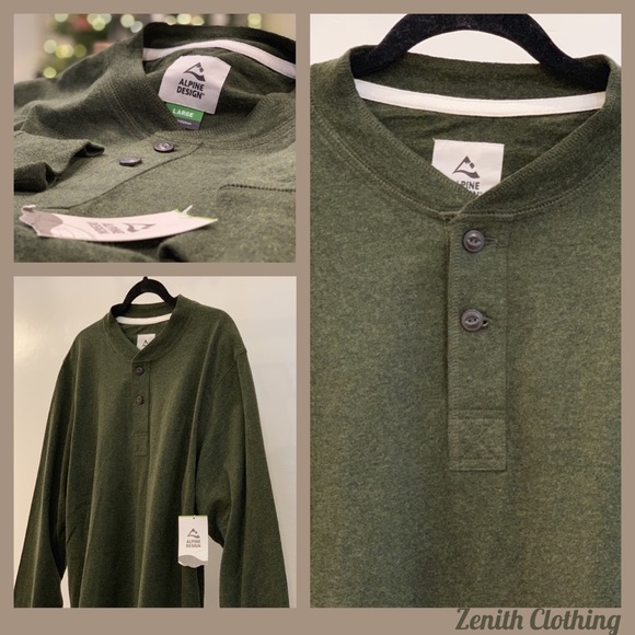 NWT-Alpine Design Forest Green Long Sleeve - Picture 1 of 8